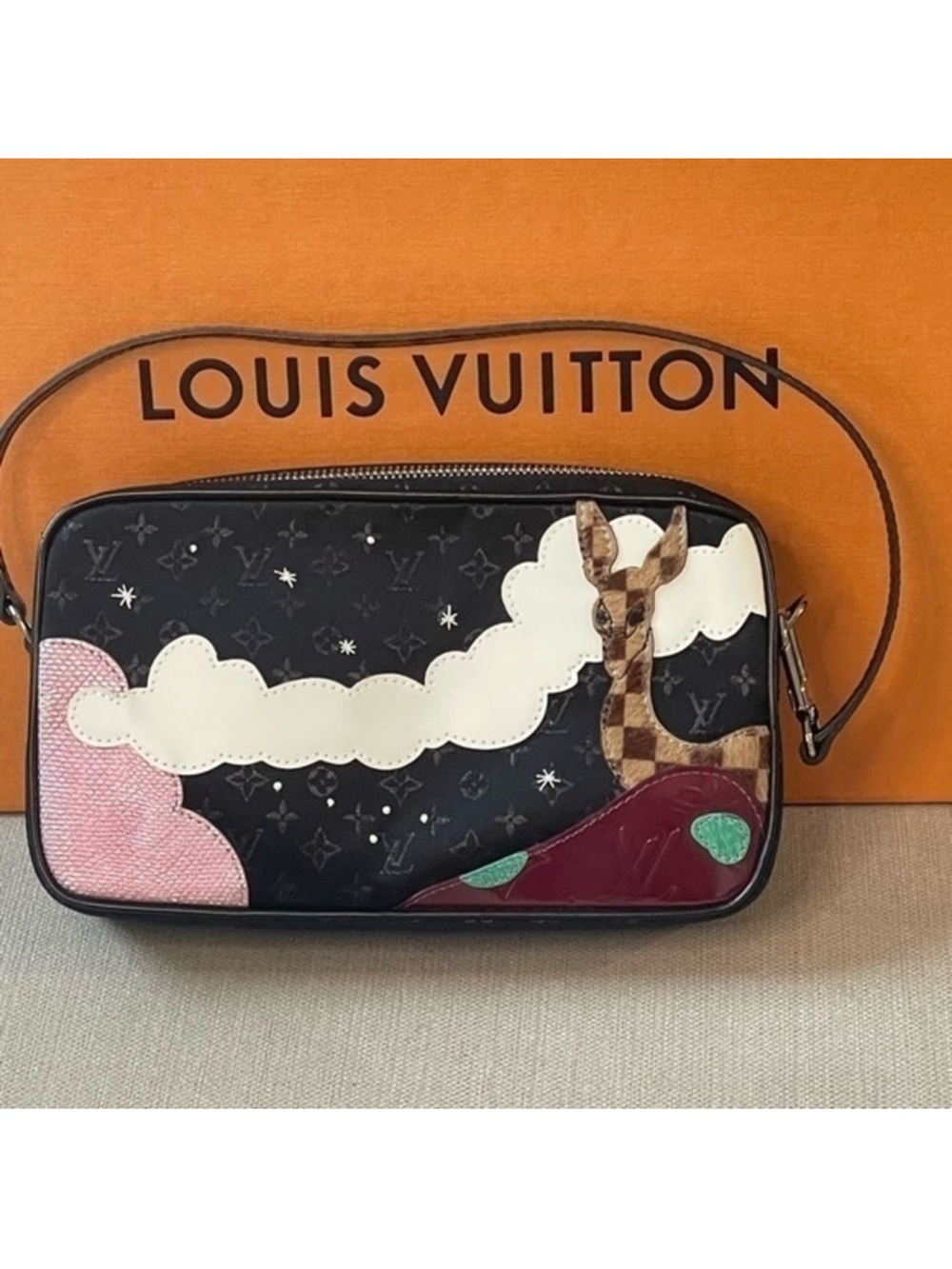 Louis Vuitton Black Monogram Giraffe Patch Crossbody Bag